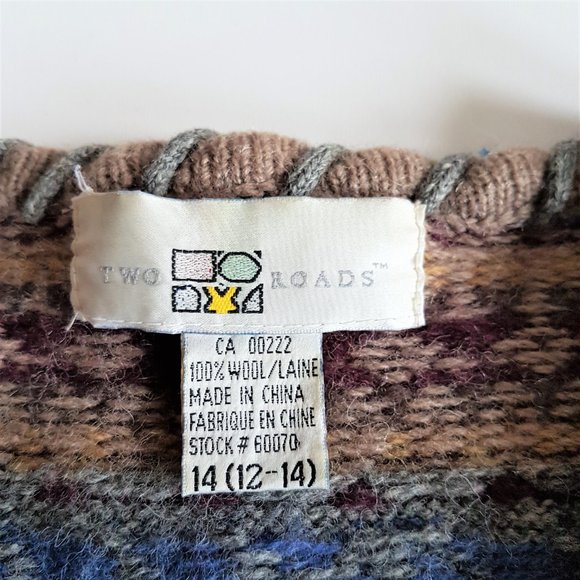 Two Roads vintage 100% wool sweater cardigan. - Picture 4 of 6